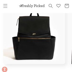 Freshly Picked Classic Diaper Bag Black Leather